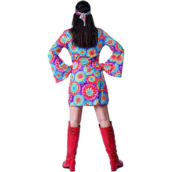 Hippie Costume 60s 70s Flower For Women - Picture 3 of 5